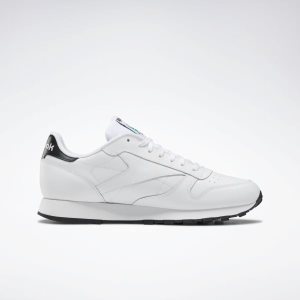 Adidasy Męskie Reebok Classic Leather Vector Białe/Czarne/Turkusowe PL 62KBFGO